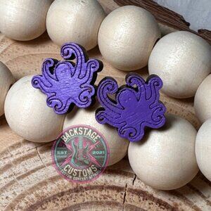 Detroit Red Wing Hockey NHL Purple Octopus Earrings